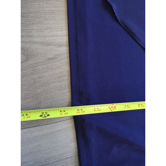 MSK Womens Chiffon Cold Shoulder Dress L Blue With Rhinestone Straps - Picture 9 of 10